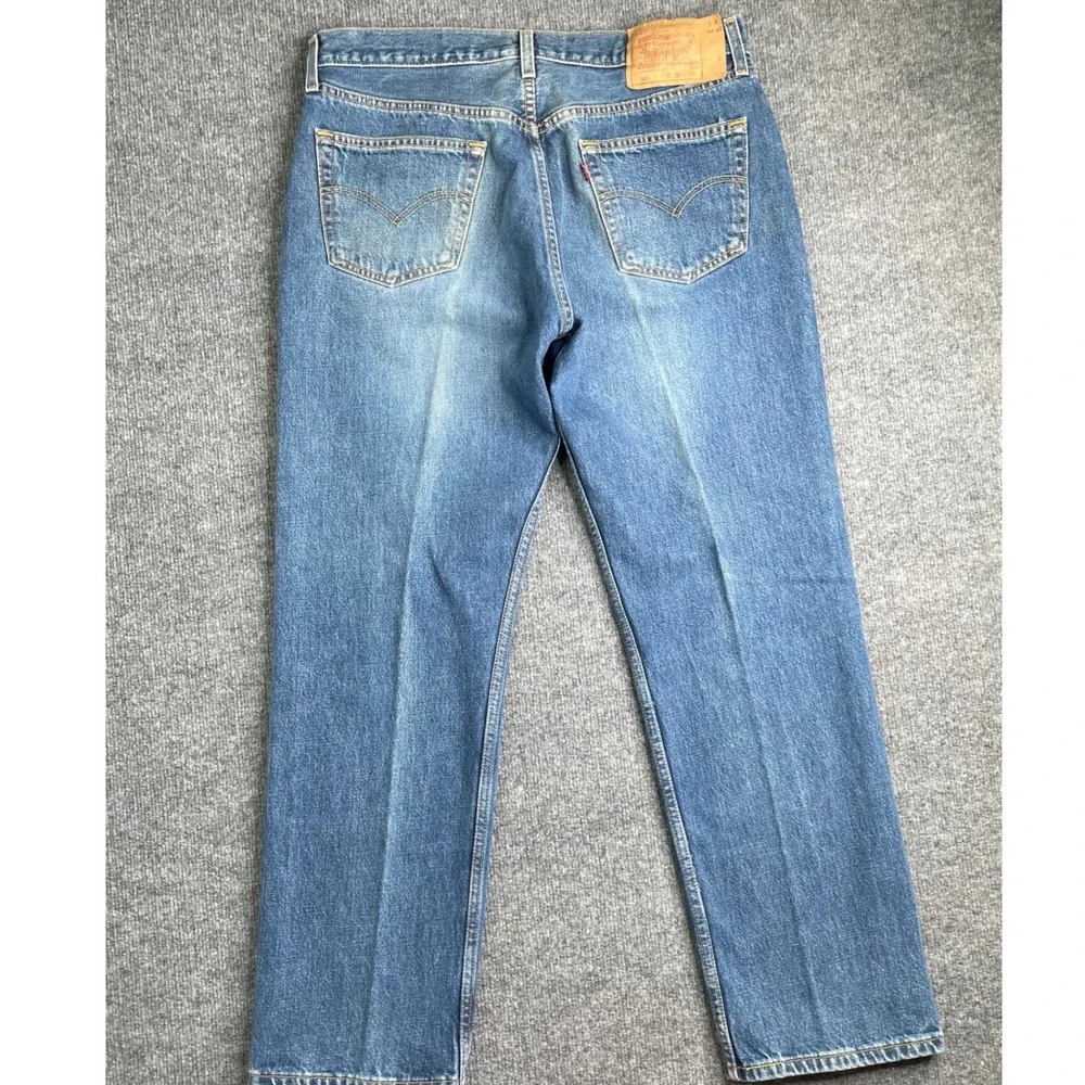 Levi's 501 Original Fit Jeans Men 36x30 Blue Medium Wash Button Fly Denim‎